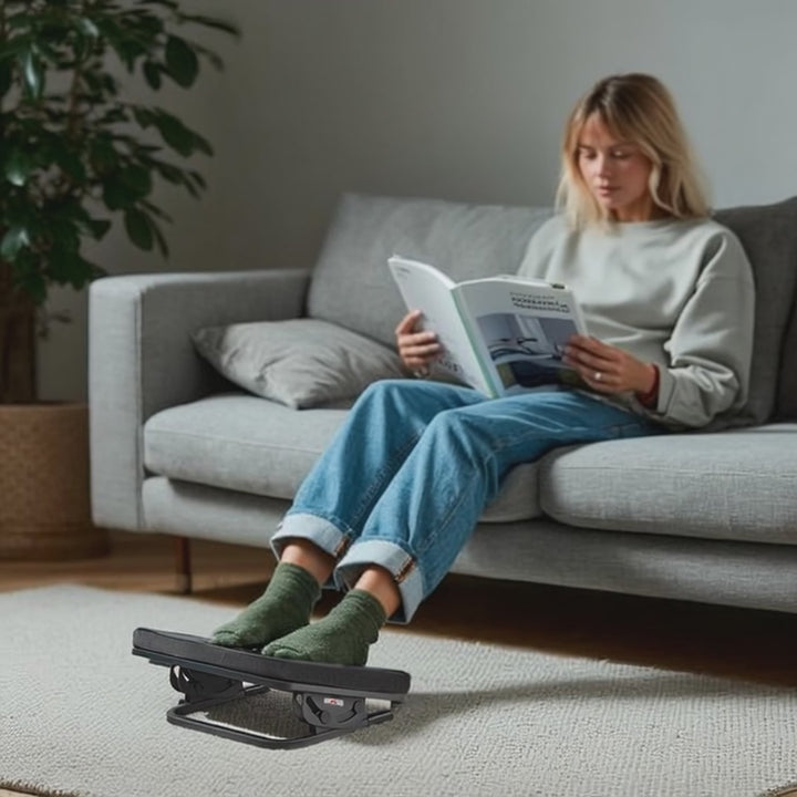 Maclean ergonomische voetsteun, beensteun, traploos verstelbare hoek, afneembaar kussen, MC-460
