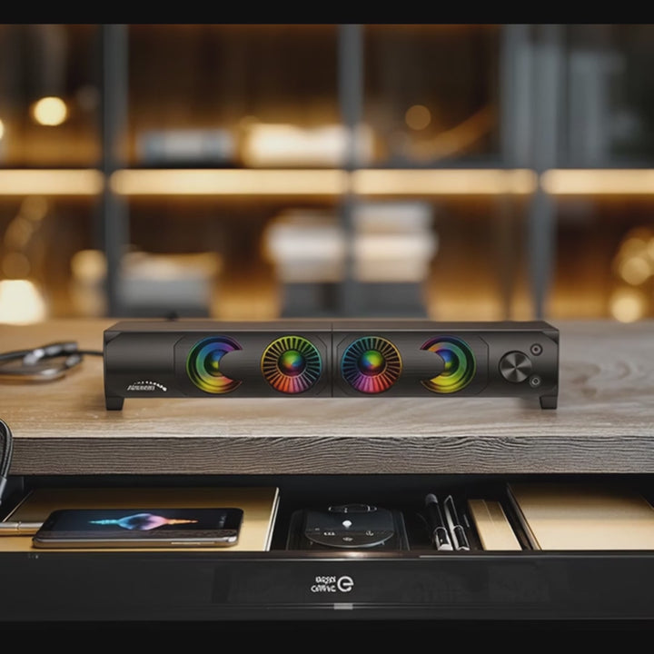 Audiocore 3Wx2 computer-soundbar, LED, USB 5v, lijningang, AC955